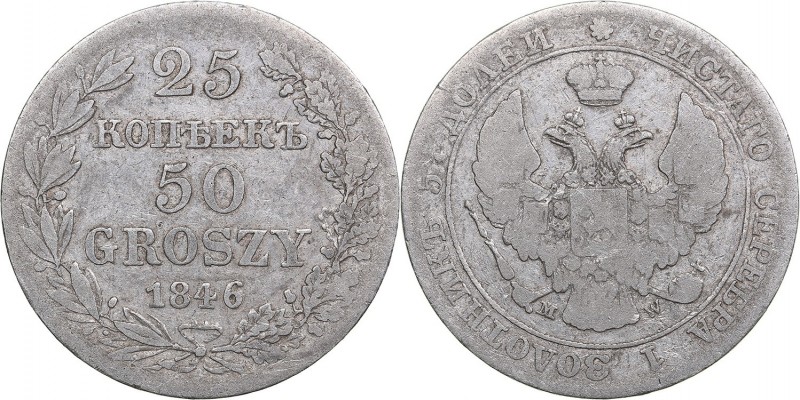 Russia - Polad 25 kopecks - 50 grosz 1846 MW - Nicholas I (1826-1855)
5.04 g. F...