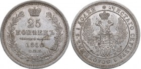Russia 25 kopeks 1856 СПБ-ФБ - Alexander II (1854-1881)
5.17 g. XF/XF Templiläige. Bitkin# 54.
