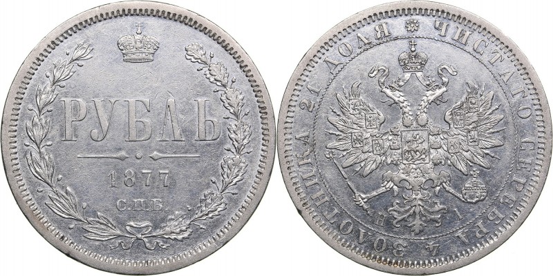 Russia Rouble 1877 СПБ-НI - Alexander II (1854-1881)
20.72 g. XF-/XF+ Mint lust...