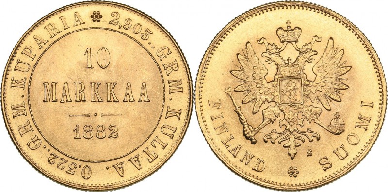 Russia - Grand Duchy of Finland 10 markkaa 1882 S - Alexander III (1881-1894)
3...