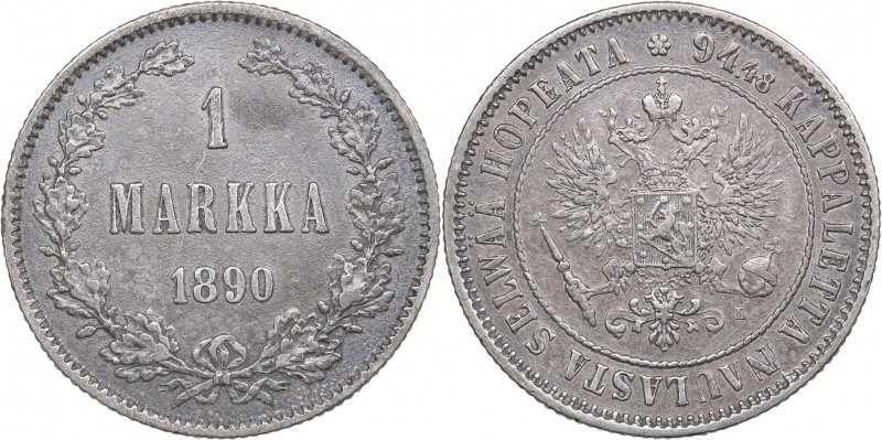 Russia - Grand Duchy of Finland 1 markka 1890 L - Alexander III (1881-1894)
5.0...