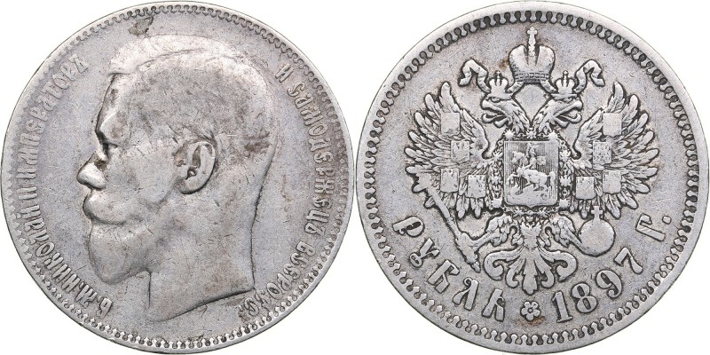 Russia Rouble 1897 ** - Nicholas II (1894-1917)
19,80 g. VF/VF Bitkin# 203. A r...