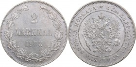 Russia - Grand Duchy of Finland 2 markkaa 1908 - Nicholas II (1894-1917)
10,36 g. XF-/XF+ Bitkin# 398.