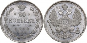 Russia 20 kopecks 1913 СПБ-ВС - Nicholas II (1894-1917)
3.69 g. UNC/UNC Bitkin# 115.