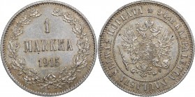 Russia - Grand Duchy of Finland 1 markkaa 1915 S - Nicholas II (1894-1917)
5.20 g. XF/AU Bitkin# 401.