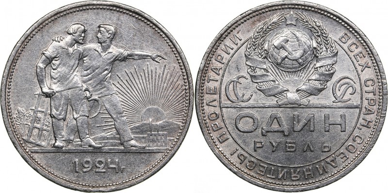 Russia - USSR Rouble 1924 ПЛ
19.95 g. XF/XF Mint luster. Fedorin# 10.