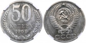 Russia - USSR 50 kopecks 1968 NGC MS 65
Mint luster. Rare condition! Rare!