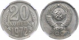 Russia - USSR 20 kopecks 1972 NGC MS 65
Mint luster. Rare condition! Rare!