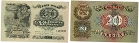 Estonia 20 krooni 1932 - BEAUTIFUL NUMBER 1000003
XF Pick# 64a.