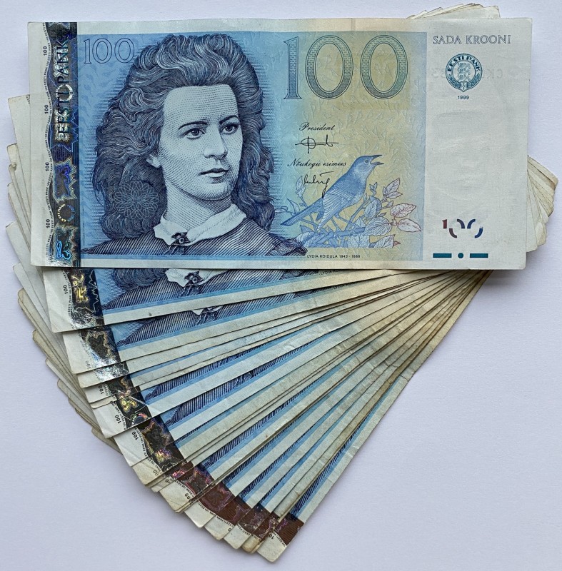 Estonia 100 krooni 1999 (20)
Various series and condition. 20 pc = 2000 EEK. So...