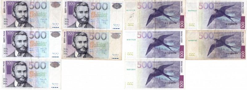 Estonia 500 krooni 2000 (5)
Various series and condition. 5 pc = 2500 EEK. Sold...
