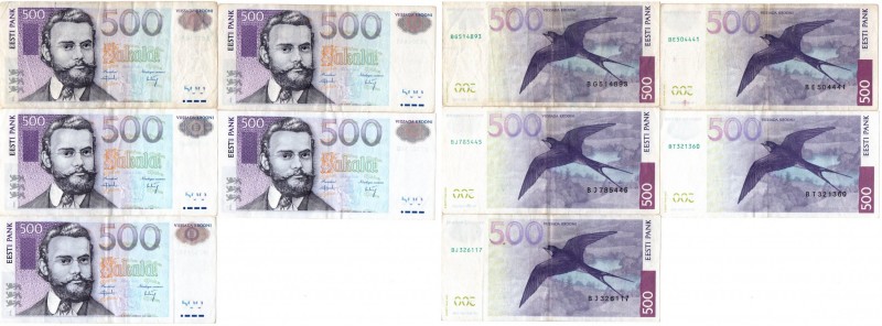 Estonia 500 krooni 2000 (5)
Various series and condition. 5 pc = 2500 EEK. Sold...