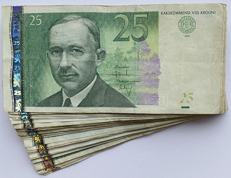 Estonia 25 krooni 2002 (50)
Various series and condition. 50 pc = 1250 EEK. Sol...