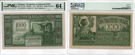 Germany - Lithuania Kowno (Kaunas) 1000 mark 1918 PMG 64
Rare condition. Pick# R134a. Rare!