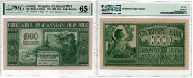 Germany - Lithuania Kowno (Kaunas) 1000 mark 1918 PMG 65 EPQ
Rare condition. Pick# R134a. Rare!