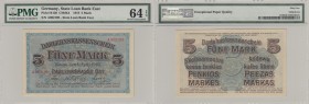 Germany - Lithuania Kowno (Kaunas) 5 mark 1918 PMG 64 EPQ
Pick# R130. Rare condition!