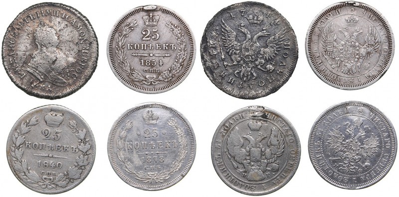 Russia Polupoltinnik 1744-1878 (4)
1744, 1840, 1854, 1878. Some of coins has be...