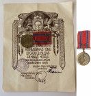 Latvia War of Independence Medal 1918-1928
19.58 g. 35mm. With document.
