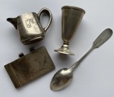 Silver teaspoon, Silver notebook lid, Stack and cream jug (not silver)
Sold as is, no return or refund.