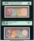 Afghanistan Bank of Afghanistan 50; 100 Afghanis ND (1951); ND (1957) Pick 33a; 34d Two Examples PMG Extremely Fine 40; PCGS Currency Very Choice New ...