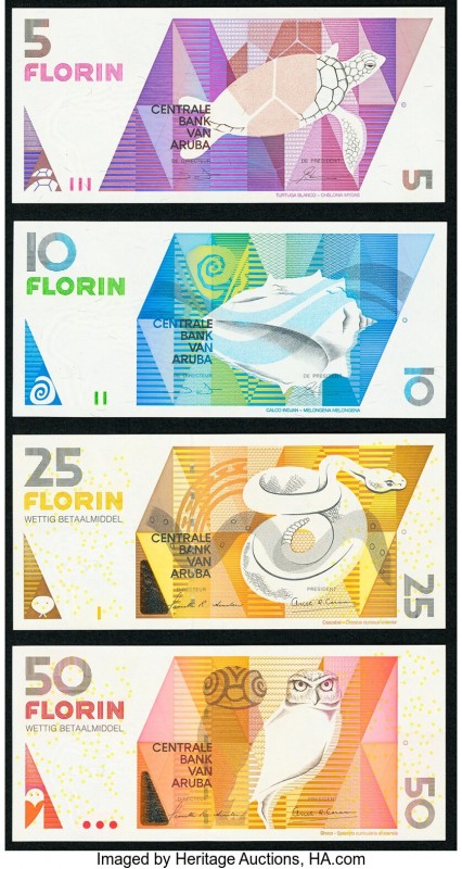 Aruba Centrale Bank 5; 10; 25; 50 Florin 1.1.1990 (2); 1.12.2003 (2) Pick 6; 7; ...