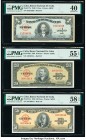 Cuba Banco Nacional de Cuba 1; 20; 50 (2); 100 Pesos; 1 Dollar (1949-1959) Pick 77a; 80a; 81a; 81b; 93a; UNL101 Six Examples PMG Extremely Fine 40; Ab...
