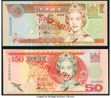 Fiji Reserve Bank of Fiji 50; 5 Dollars ND (1996; 1998) Pick 100s2; 101s2 Two Specimen Crisp Uncirculated. 

HID09801242017

© 2020 Heritage Auctions ...