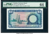 Gambia The Gambia Currency Board 5 Pounds ND (1965-70) Pick 3a PMG Choice Uncirculated 64. 

HID09801242017

© 2020 Heritage Auctions | All Rights Res...