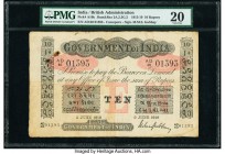 India Government of India 10 Rupees 2.6.1919 Pick A10k Jhun2A.2.3G.2 PMG Very Fine 20. Rust damage and spindle holes. 

HID09801242017

© 2020 Heritag...