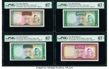 Iran Bank Markazi 20; 50 (2); 100 Rials ND (1969); ND (1969-71); ND (1971); ND (1971-73) Pick 84; 85a; 90; 91c 4 Examples PMG Superb Gem Unc 67 EPQ (2...