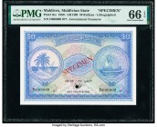 Maldives Maldivian State Government 50 Rufiyaa 1980 / AH1400 Pick 6cs Specimen PMG Gem Uncirculated 66 EPQ. One POC.

HID09801242017

© 2020 Heritage ...