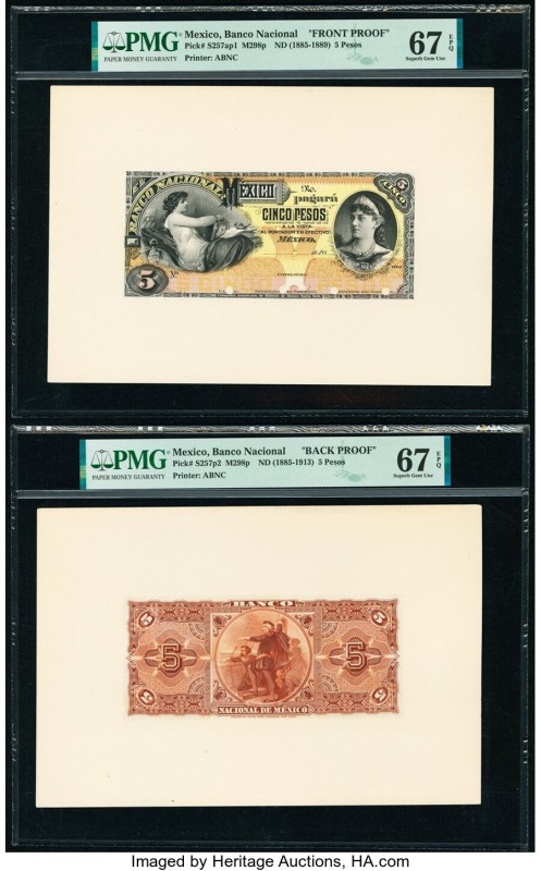 Mexico Banco Nacional de Mexicano 5 Pesos ND (1885-89) Pick S257ap1; S257p2 M298...