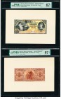 Mexico Banco Nacional de Mexicano 5 Pesos ND (1885-89) Pick S257ap1; S257p2 M298p Front and Back Proofs PMG Superb Gem Unc 67 EPQ (2). Four POCs on th...
