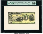 Mexico Banco Yucateco 10 Pesos ND (1890-99) Pick S468p1 Front Proof PMG Gem Uncirculated 66 EPQ. Six POCs and printer's annotation.

HID09801242017

©...