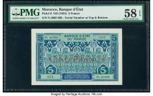 Morocco Banque d'Etat du Maroc 5 Francs ND (1924) Pick 9 PMG Choice About Unc 58 EPQ. 

HID09801242017

© 2020 Heritage Auctions | All Rights Reserved...