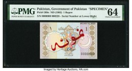 Pakistan Government of Pakistan 1 Rupee ND (1982) Pick 26bs Specimen PMG Choice Uncirculated 64. 

HID09801242017

© 2020 Heritage Auctions | All Righ...