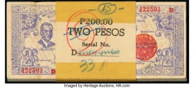 Philippines Negros Occidental Provincial Currency Committee 2 Pesos 1942 Pick S647B Pack of 100 Examples Crisp Uncirculated. Minor edge handling may b...