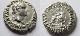 VESPASIAN (69-79 AD) AR Denarius Ephesus? 69-71 AD 3.28 g. Obv/ IMP CAESAR VESPASIANVS AVG Laureate head right. Rev/ TITVS ET DOMITIAN CAESARES PRIN I...