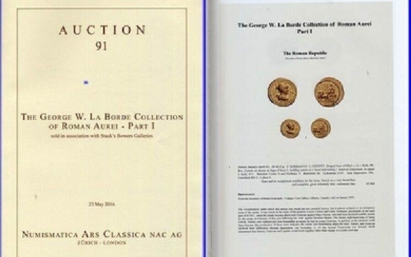 NUMISMATICA ARS CLASSICA. Auction 91 Zurich 23/5/2016: The George W. La Borde Co...