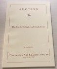 NUMISMATICA ARS CLASSICA. Auction 110 Zurich 24/9/2018: The Jean L. Collection of Greek Coins. Editorial binding, pp. 70, nn. 125, ill.
