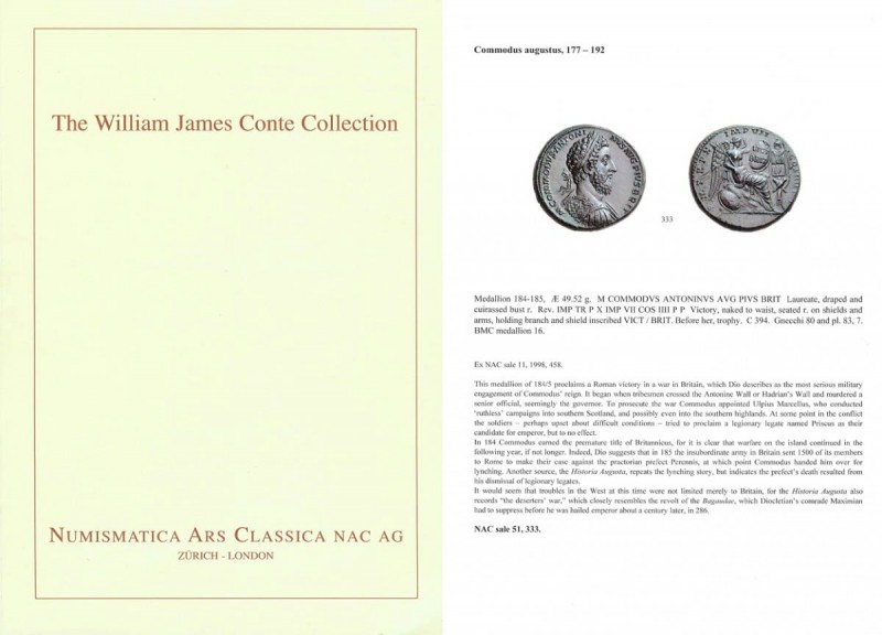 NUMISMATICA ARS CLASSICA. The William James Conte Collection of Roman sestertii ...