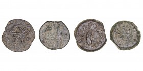 Monedas Antiguas
Judea
Prutah. AE. Lote de 2 monedas. Acuñaciones de los Procuradores Romanos, Marco Ambíbolo y Valerio Grato. MBC- a BC.