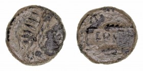 Monedas de la Hispania Antigua
Cerit, Jerez
Semis. AE. (siglo I a.C.). A/Cabeza radiada a der. R/Espigas a der., entre ambas ley. CER+. 5.72g. AB.82...