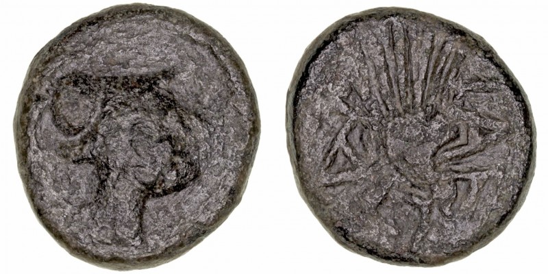 Monedas de la Hispania Antigua
Laelia, Sanlúcar la Mayor (Sevilla)
Semis. AE. ...