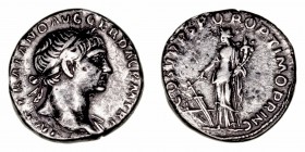 Imperio Romano
Trajano
Denario. AR. (98-117). R/COS. V P. P. S. P. Q. R. OPTIMO PRINC. 3.24g. C.87. Tonalidad. MBC+.