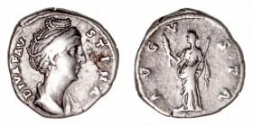 Imperio Romano
Faustina, esposa de A. Pío
Denario. AR. R/AVGVSTA. 3.21g. RIC.360. (MBC-).