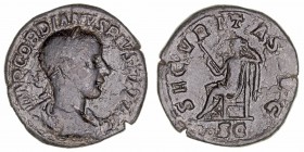 Imperio Romano
Gordiano III
Sestercio. AE. Roma. (238-244). A/IMP. GORDIANVS PIVS FEL. AVG. R/SECVRITAS AVG. S.C. 17.17g. RIC.311a. Pátina negra. MB...