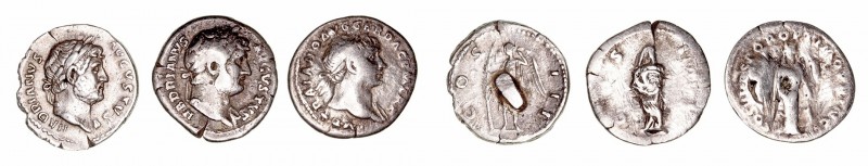 Imperio Romano
Lotes de Conjunto
Denario. AR. Lote de 3 monedas. Trajano y Adr...
