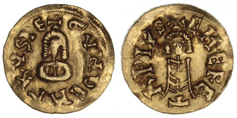 Monedas Visigodas
Gundemaro
Tremis. AV. Emerita. (610-612). A/+GVNDEMARVS RE. ...
