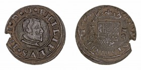 Monarquía Española
Felipe IV
16 Maravedís. AE. Cuenca. 1664. 3.88g. Cal.459 (2019). Muesca en cospel. (MBC+).
